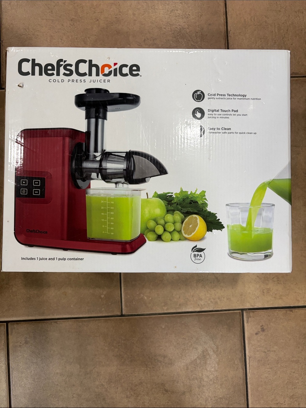 Red Cold Press Juicer — Quiet Slow-Masticating Extractor